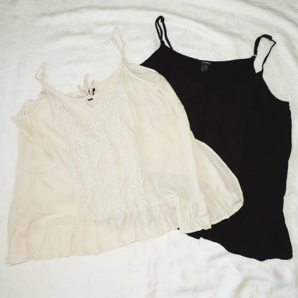 Lot of 2 Torrid pullover cami-style tank tops